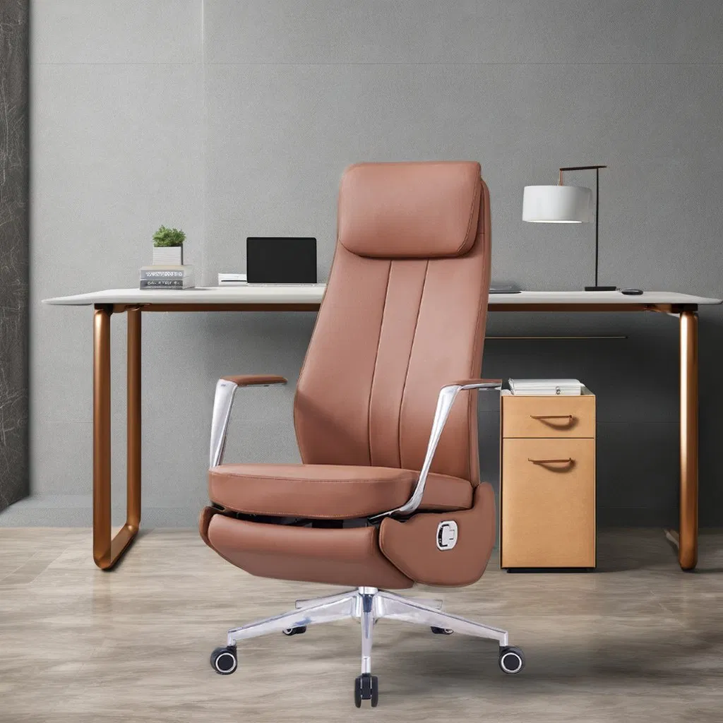 Ergonomic Luxury Boss Chair High-Back Executive Office Chair Genuine Leather Modern Design for Big Tall Bureau High-Demand Work