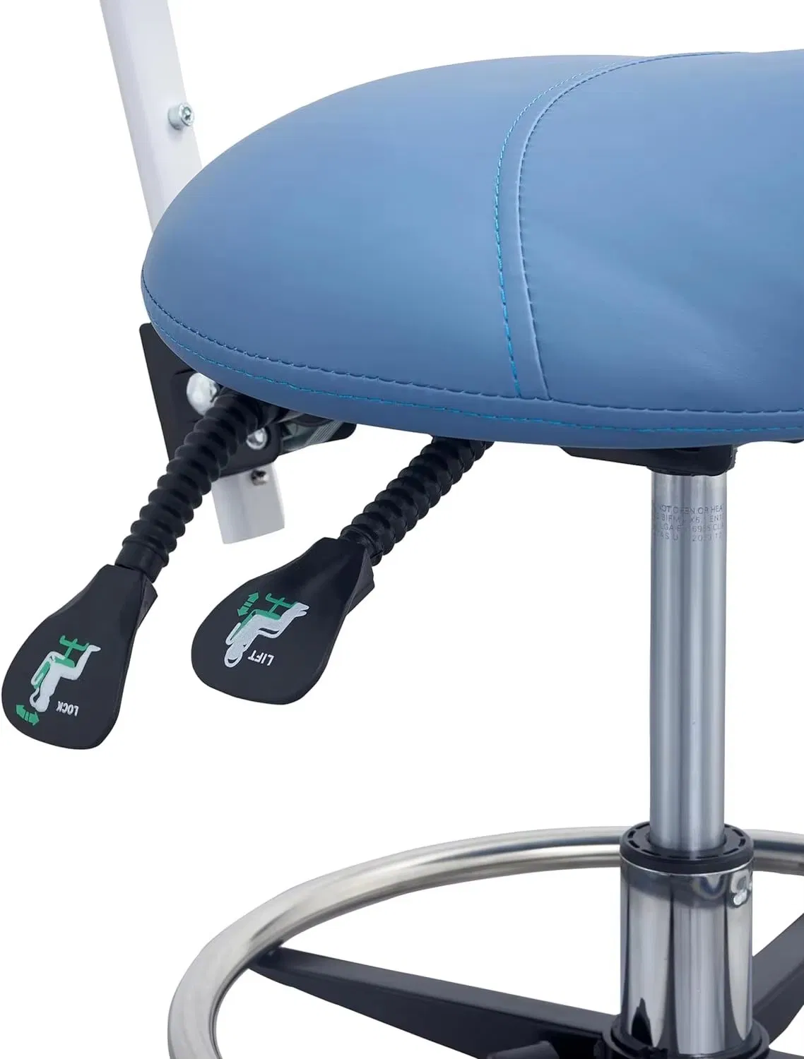 Hot Sale Saddle Stool Chair with Backrest with Foot Ring Rolling Chair