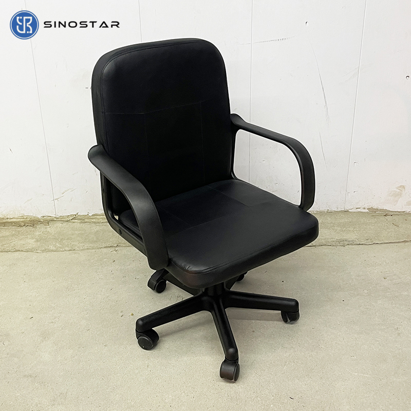Commercial-Grade Managerial Chair Featuring PU Leather Upholstery and Height Adjustment