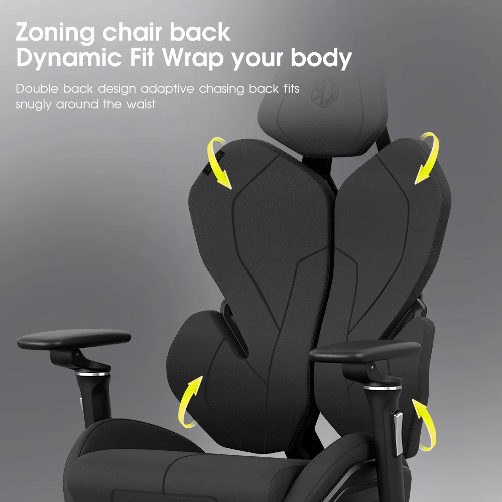 Big Tall Gaming Chair Adjustable Ergonomic 5D Armrest Black Executive Style Nylon Swivel Sillas Gamer Revolving Chair