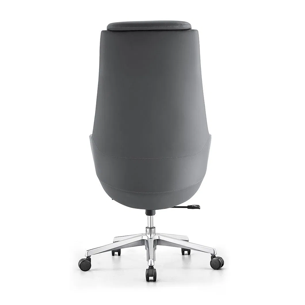 High Quality PU Leather Managerial Office Chair with Fixed Arms Ergonomic Swivel Design