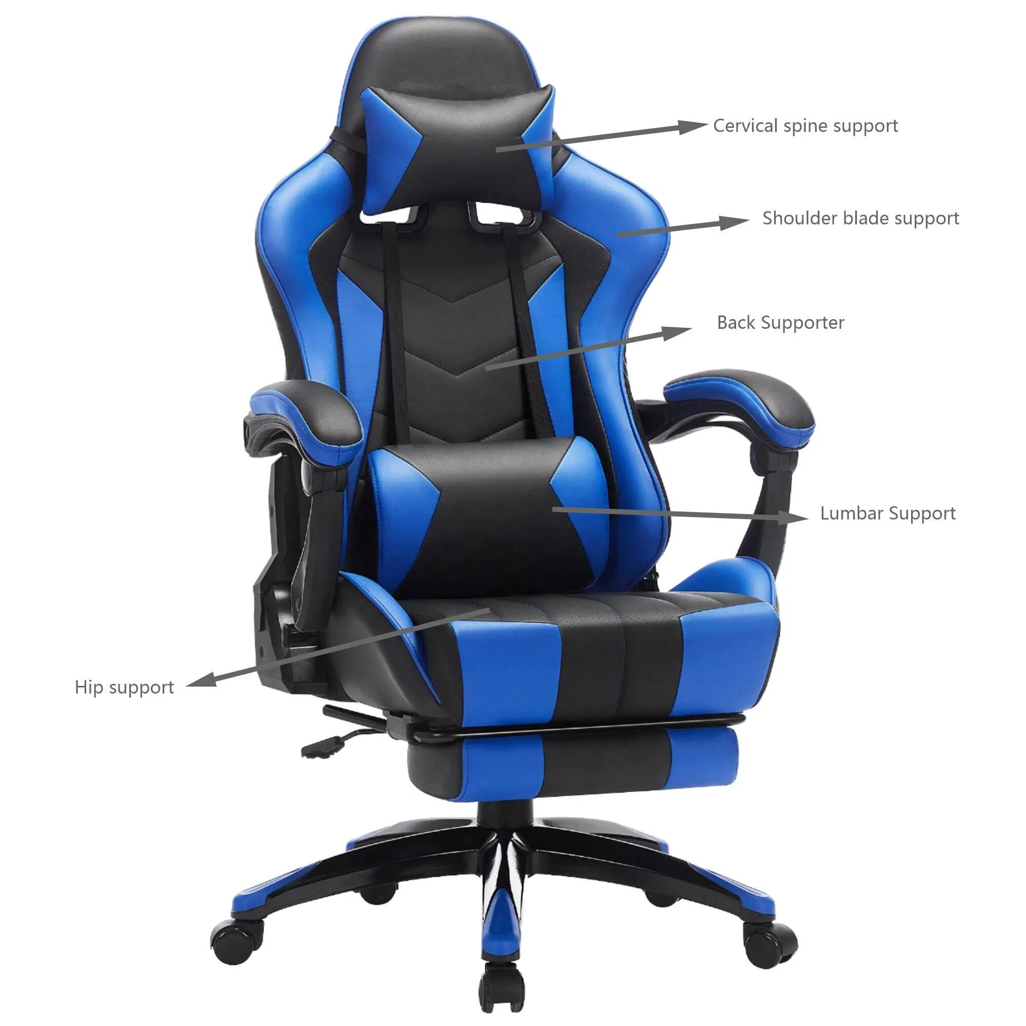 High Quality Customized Ergonomic Design Game Chair for Prolonged Sitting Without Fatigue