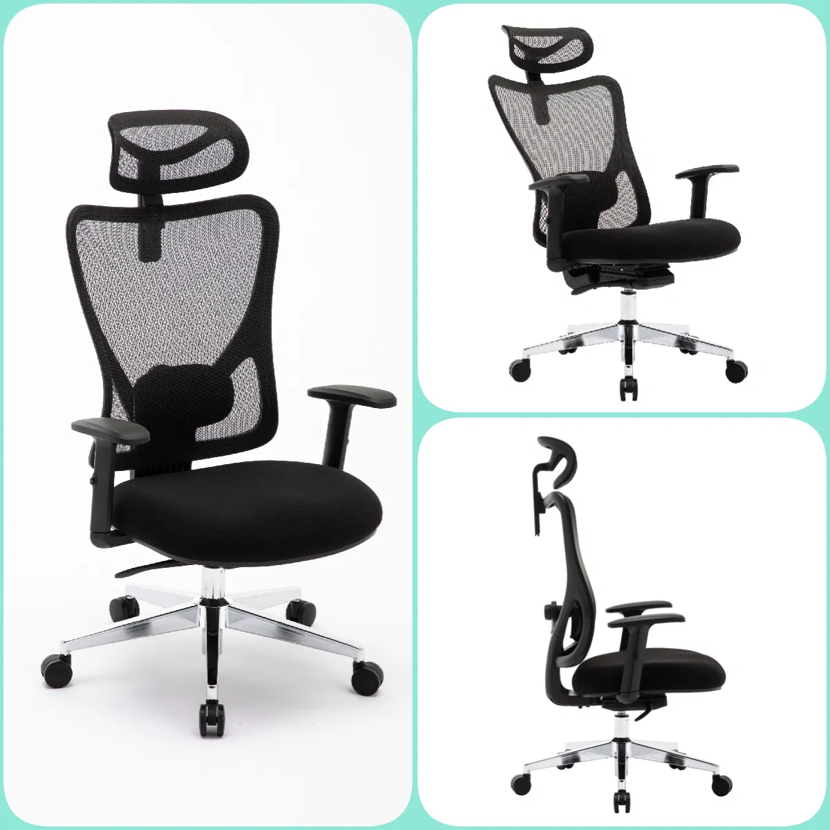 Tiltable High Back Gaming Ergonomic Study Work Office Chair with 2D Lumbar Support