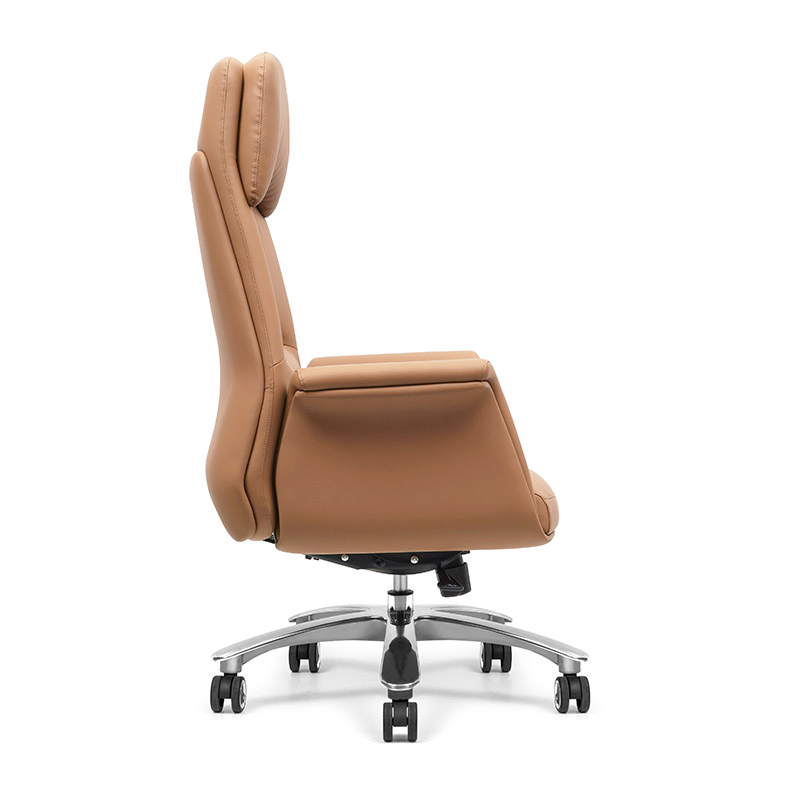 Ergonomic Adjustable Cowhide Office Chair for Prolonged Sitting with Headrest &amp; Fatigue Relief