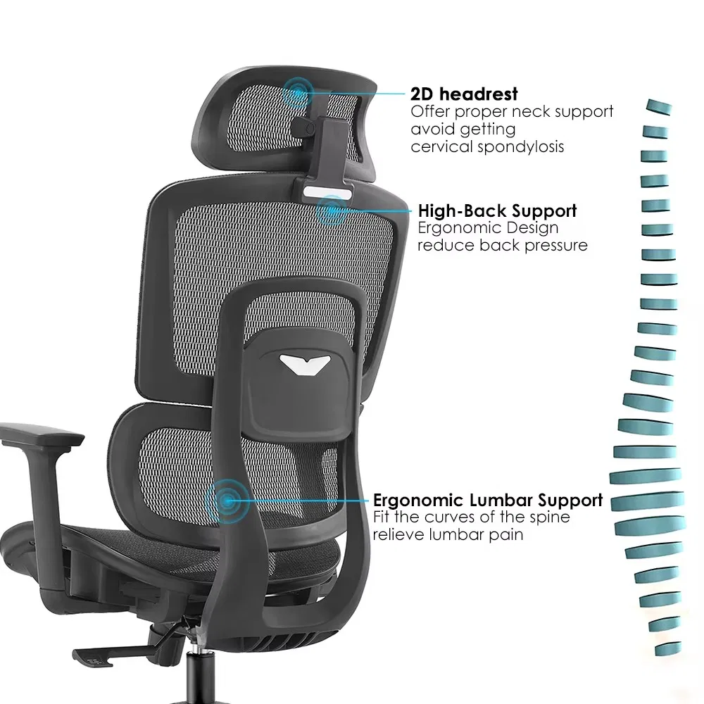 Modern Ergonomic Computer Chair Task Chair Mesh Office Chair with Lumbar Support