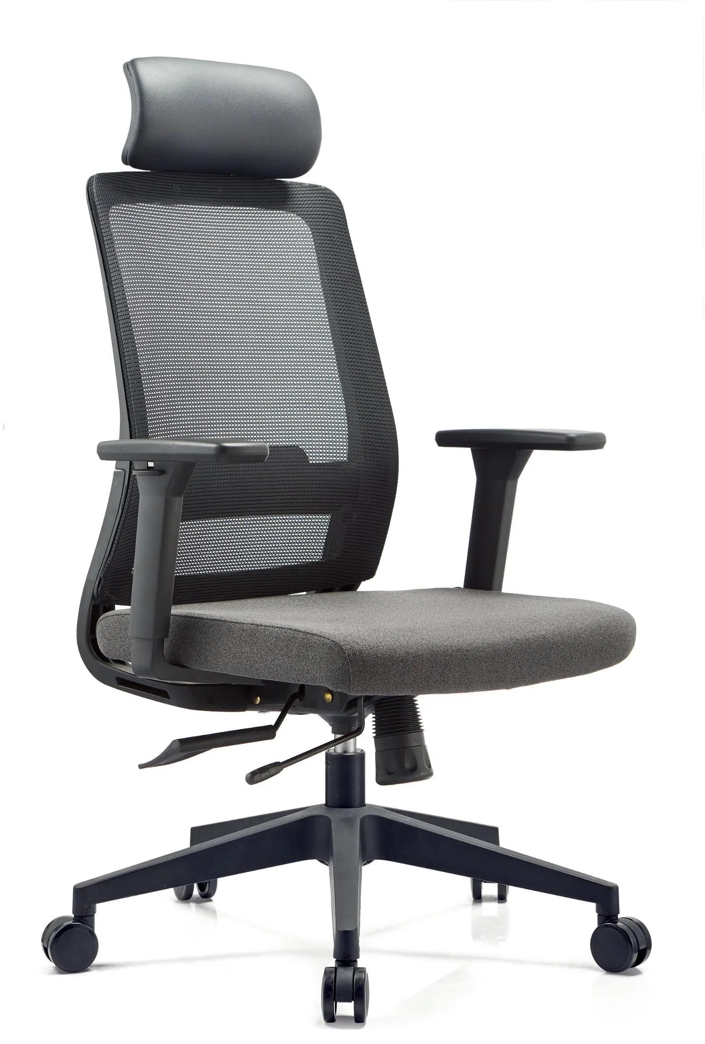 Mesh Desk Chair with Fixed Arms &amp; Lumbar Support, Office Furniture Swivel Rolling Chair for Long Hours Work &amp; Study
