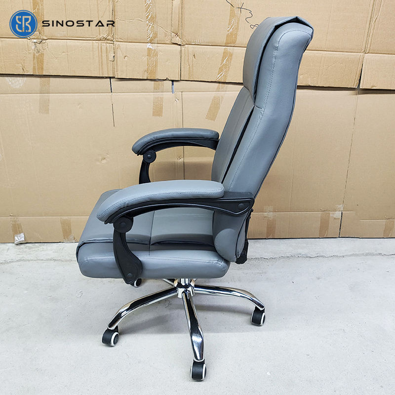 Ergonomic Managerial Swivel Chair Featuring Durable PU Leather and Tilt Mechanism