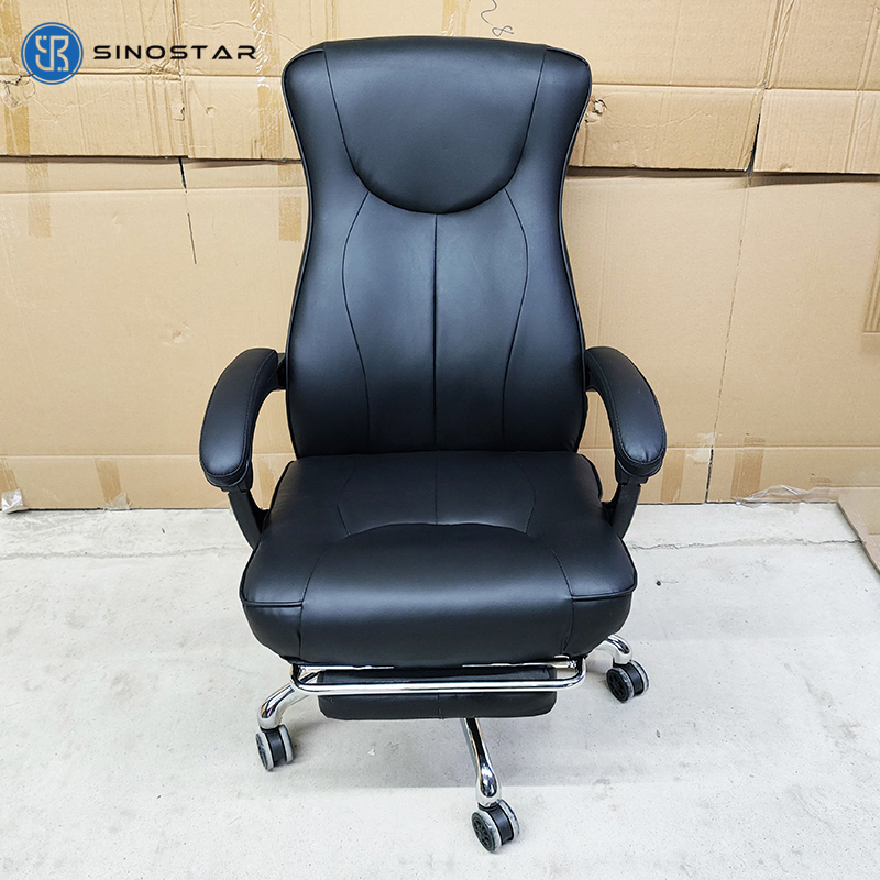 Ergonomic Managerial Chair with Reinforced Metal Base and Multi-Position Reclining Function