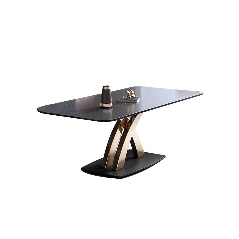 Living Room Black Rotary Banquet Table Luxury Chair Home Kitchen Dining Set