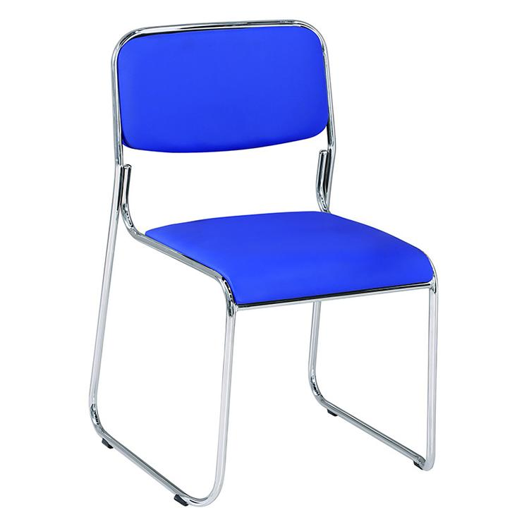 Office Furniture Black PU/ Faux Leather Padded Visitor Chair Armless Conference Chairs