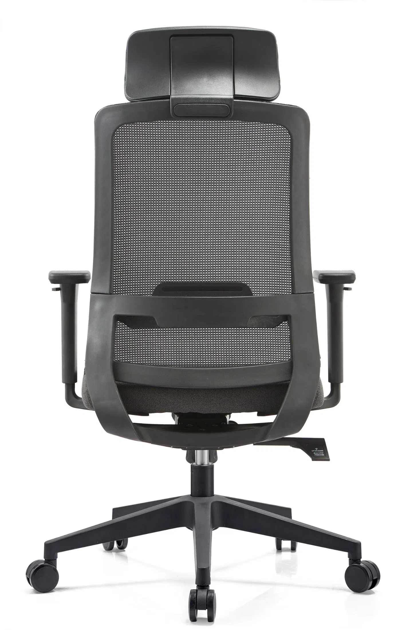 Mesh Desk Chair with Fixed Arms &amp; Lumbar Support, Office Furniture Swivel Rolling Chair for Long Hours Work &amp; Study