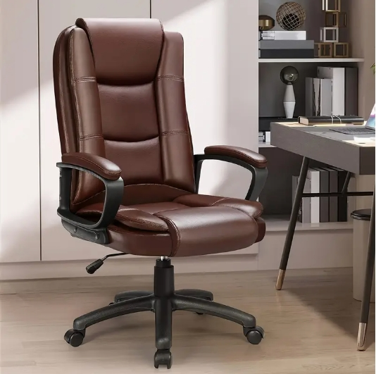 400lbs Heavy Duty Big and Tall Home Office Chair, Ergonomic High Back Cushion Lumbar Back Support, Adjustable Executive Faux Leather Computer Desk Chair