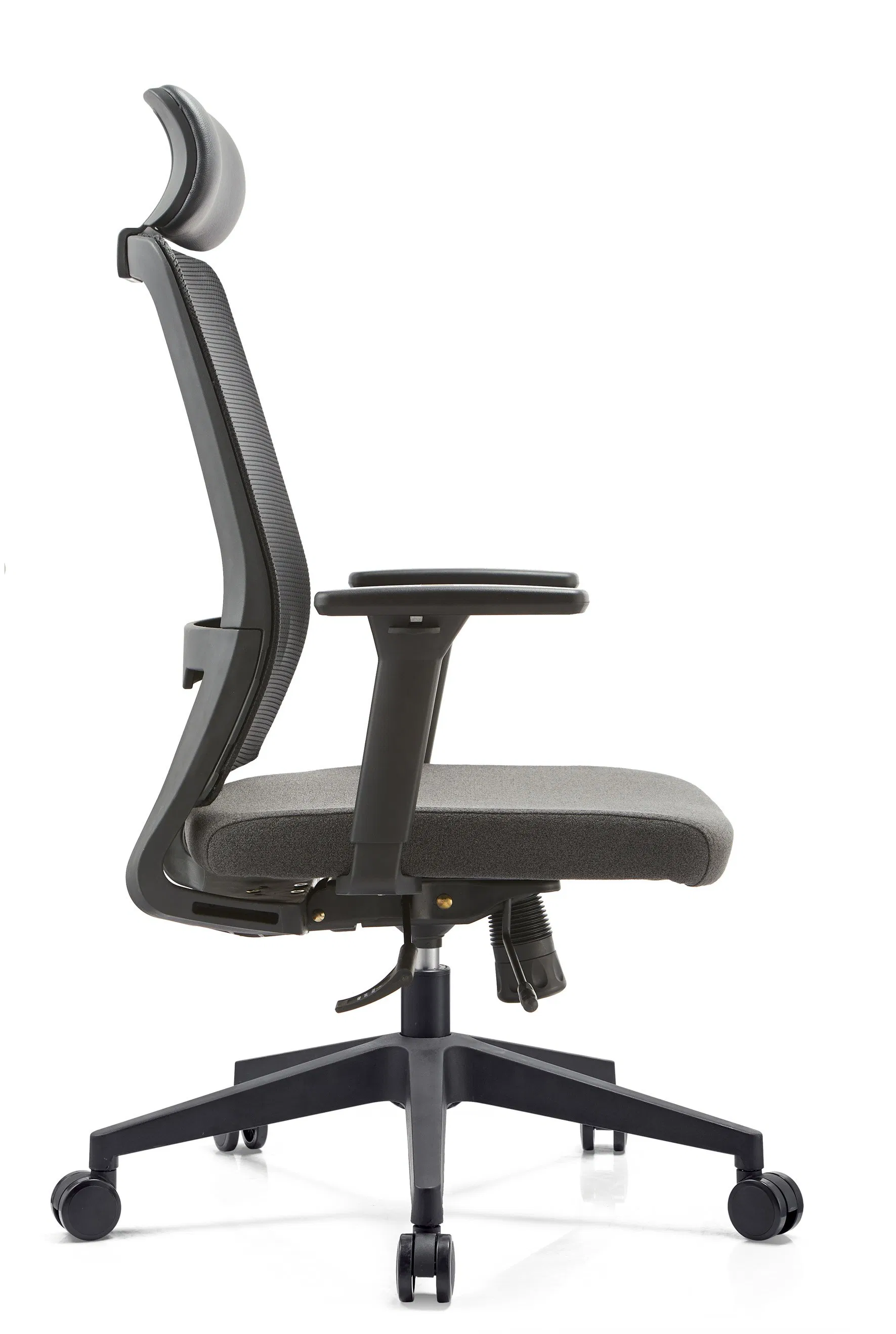 Mesh Desk Chair with Fixed Arms &amp; Lumbar Support, Office Furniture Swivel Rolling Chair for Long Hours Work &amp; Study