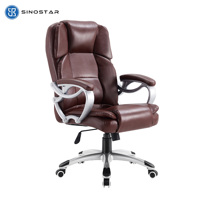 Ergonomic Managerial Chair Featuring Premium Leather Upholstery and Headrest