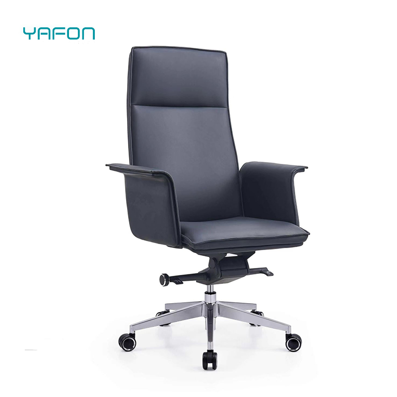 High Back PU Leather Executive Office Ergonomic Chair with Aluminum Alloy High Feet