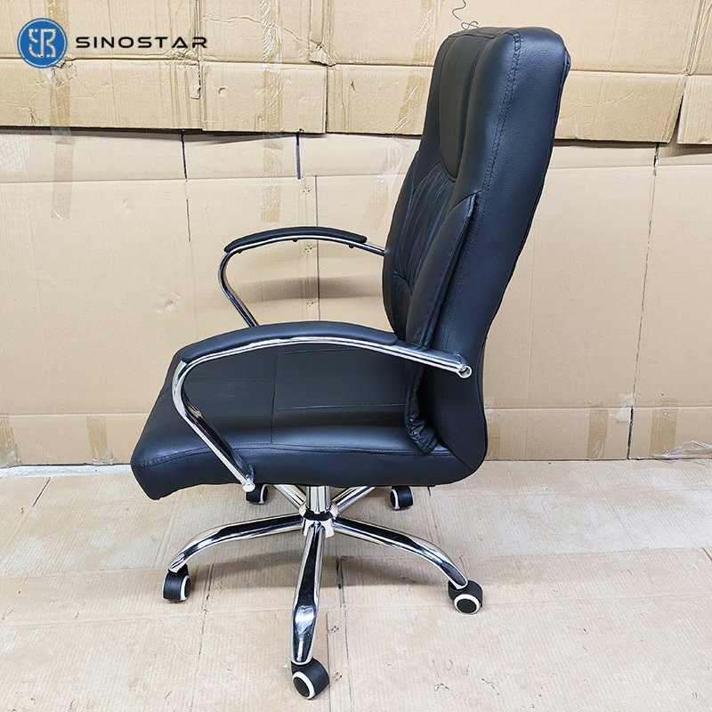 Professional Managerial Chair with Contoured Lumbar Support and Nylon Casters