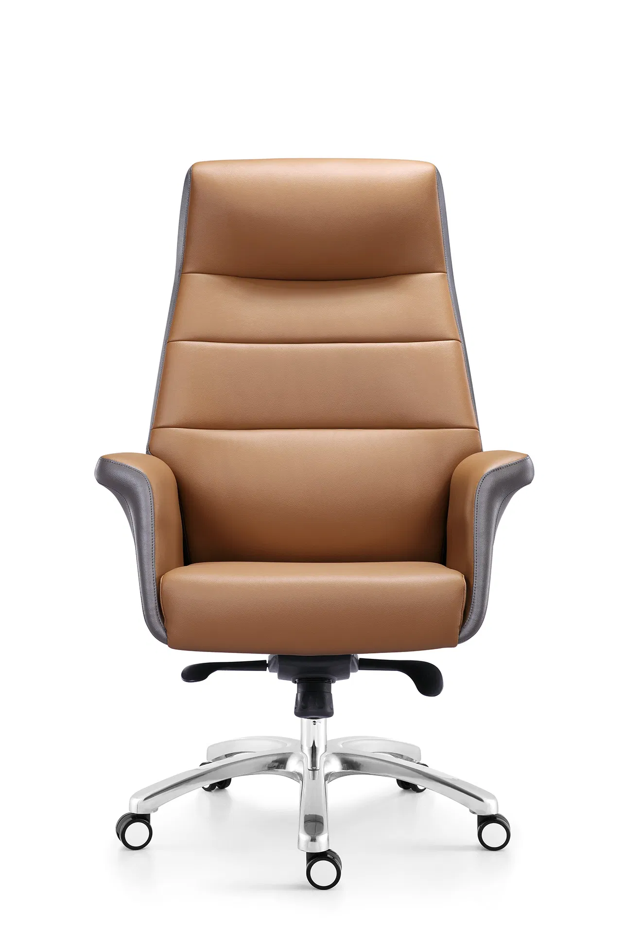 Luxury Office Furniture Beige Leather Swivel Executive Chair for Long Hours Sitting