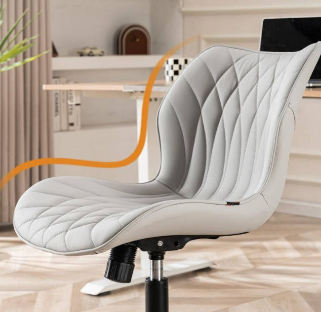 Armless Desk Chair Comfy Office Chair with Wheels Home Ergonomic Task Chair