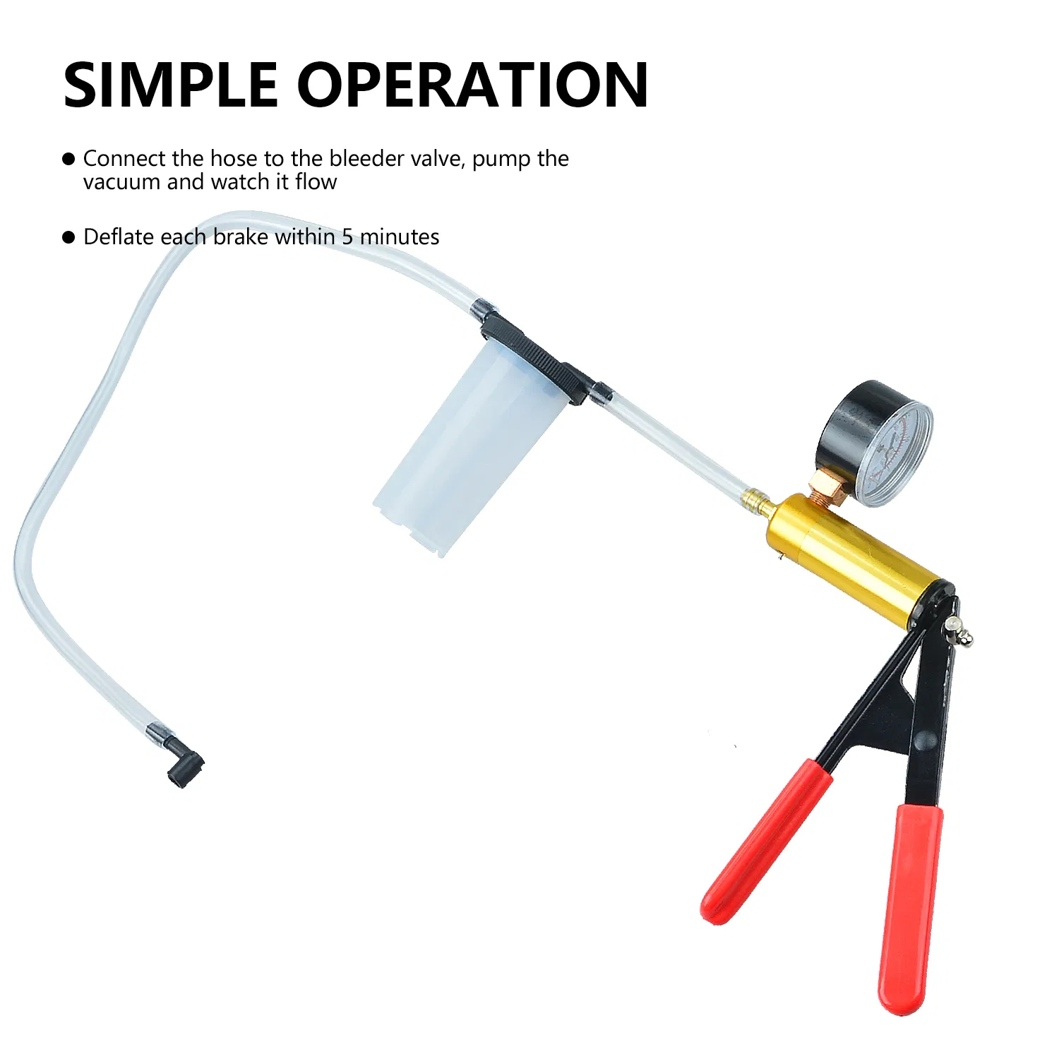 Full Function 2 in 1 Brake Fluid Bleeder Bleeding Vacuum Pump Pressure Gauge Tester