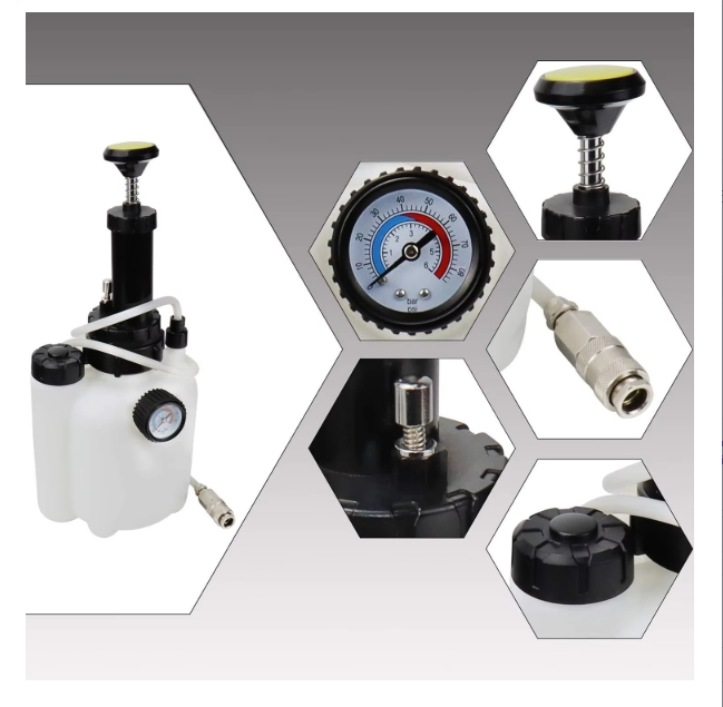 Manual Brake Clutch Fluid Bleeder Kit Oil Change Bleeding Tool Set with 3L Hand Pressure Pump