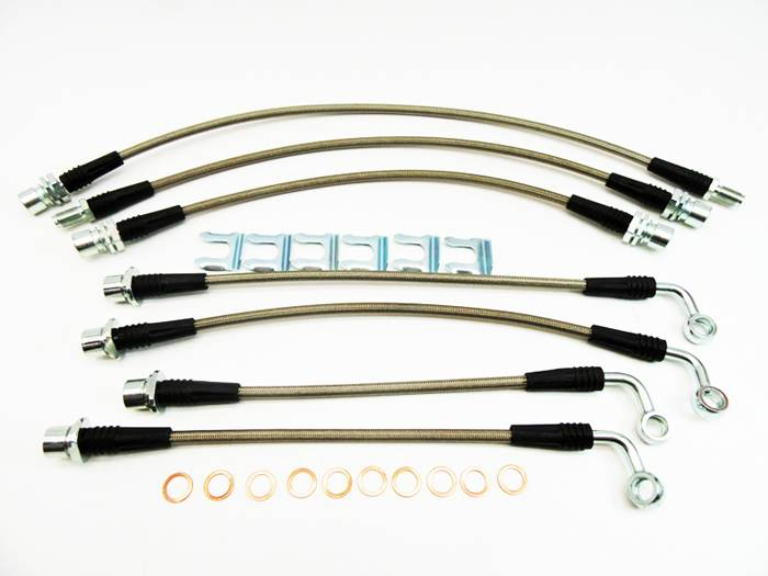 High Quality DOT Approved Extended Stainless Steel Braided Brake Hose Line Kit for Toyo Ta Land Cruiser 76 78 79 300 Series ABS Front R Disc Brake Conversions
