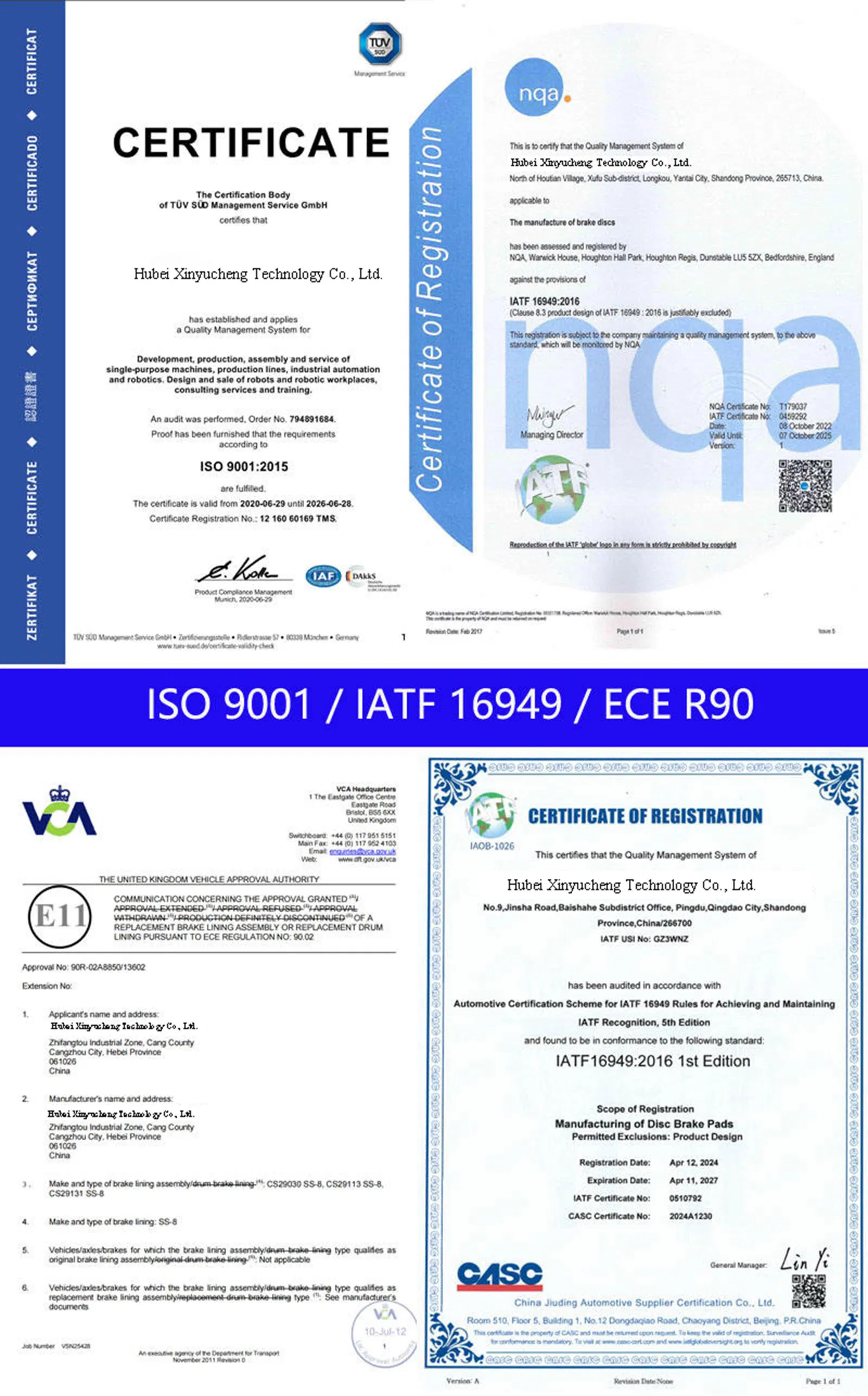 Quality Certifications