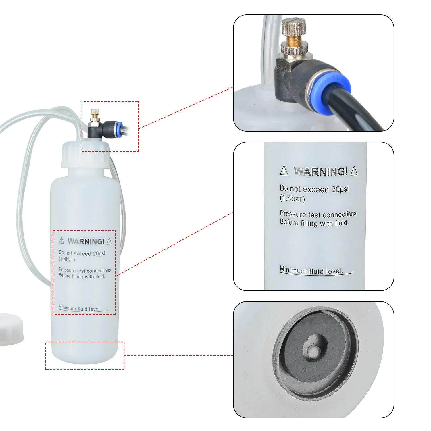 Pneumatic Vacuum Brake and Clutch Fluid Bleeder Tool