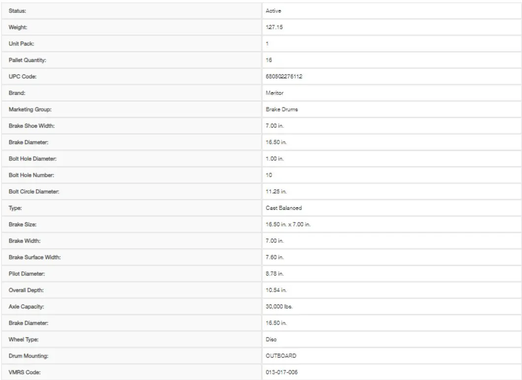 Product Specifications