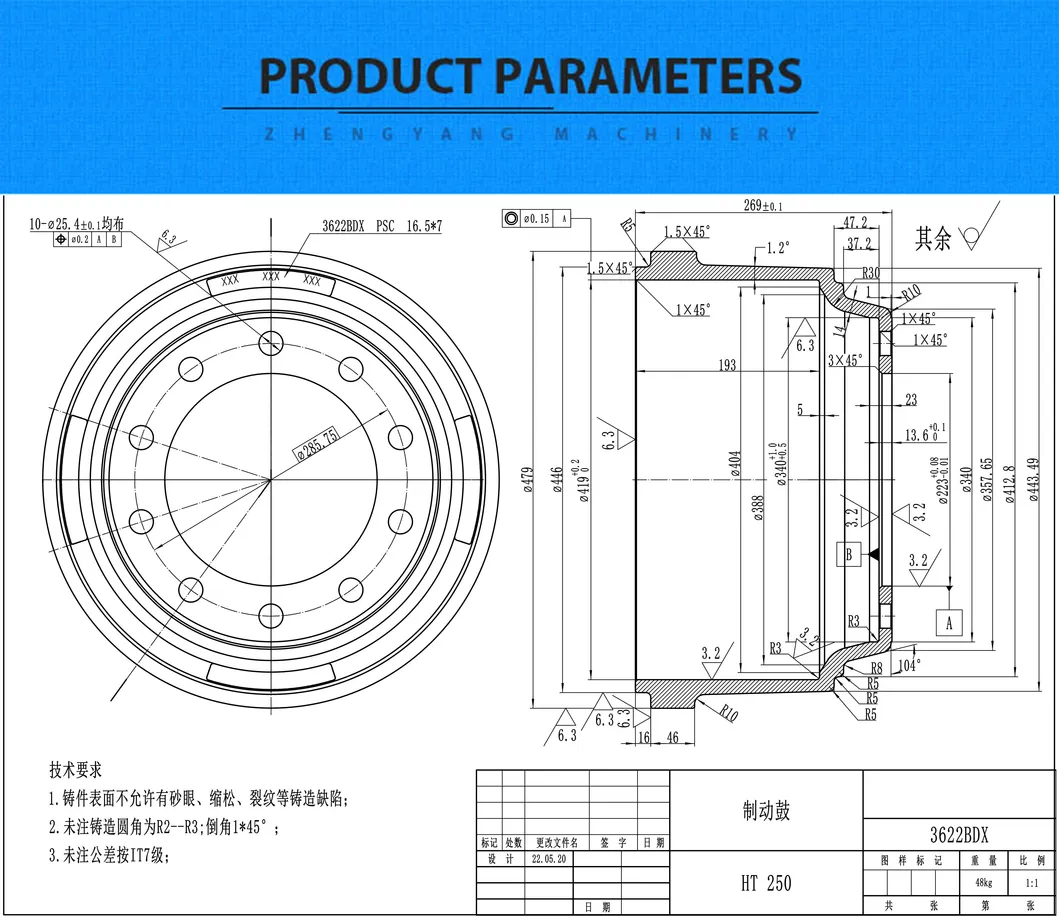 Trailer Brake Drum Spare Parts