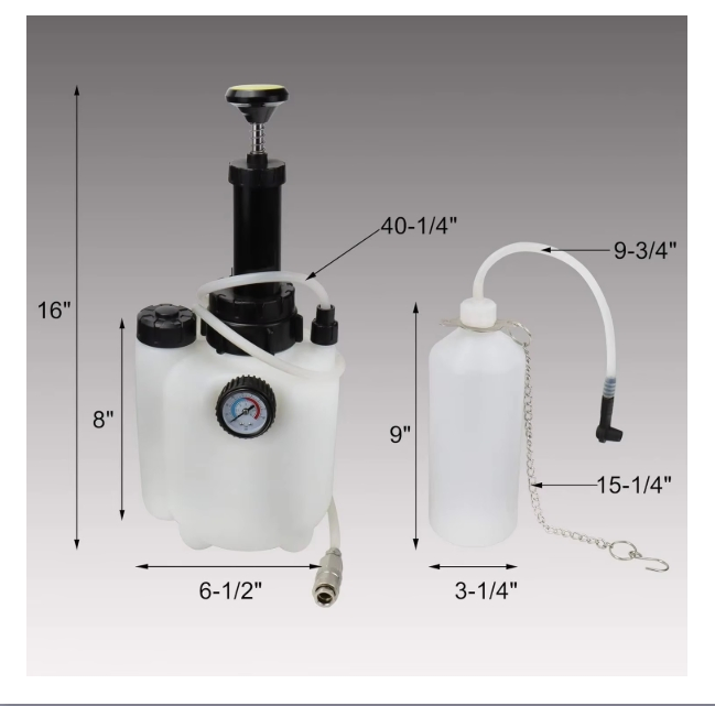 Manual Brake Clutch Fluid Bleeder Kit Oil Change Bleeding Tool Set with 3L Hand Pressure Pump
