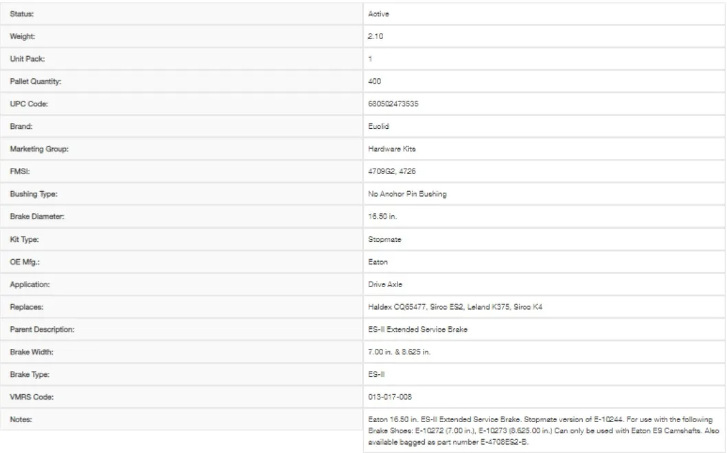Product Specifications