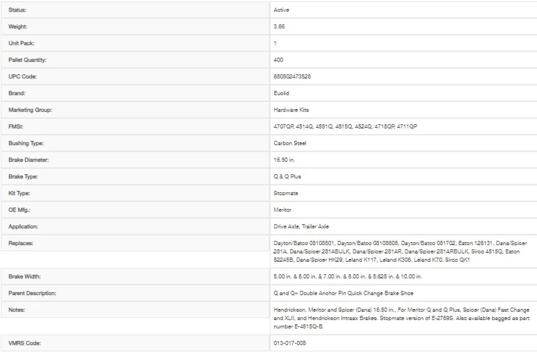 Product Specifications