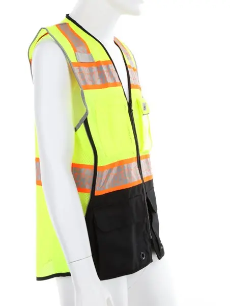 Wholesale Hi-Vis Reflective Zippered surveyor vest with 6 pockets Supplier, Factory