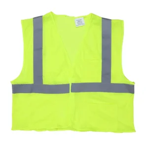 Wholesale Hi-Vis Reflective Lime Safety Vest with 2 Inch Silver Stripes Hook Supplier, Factory