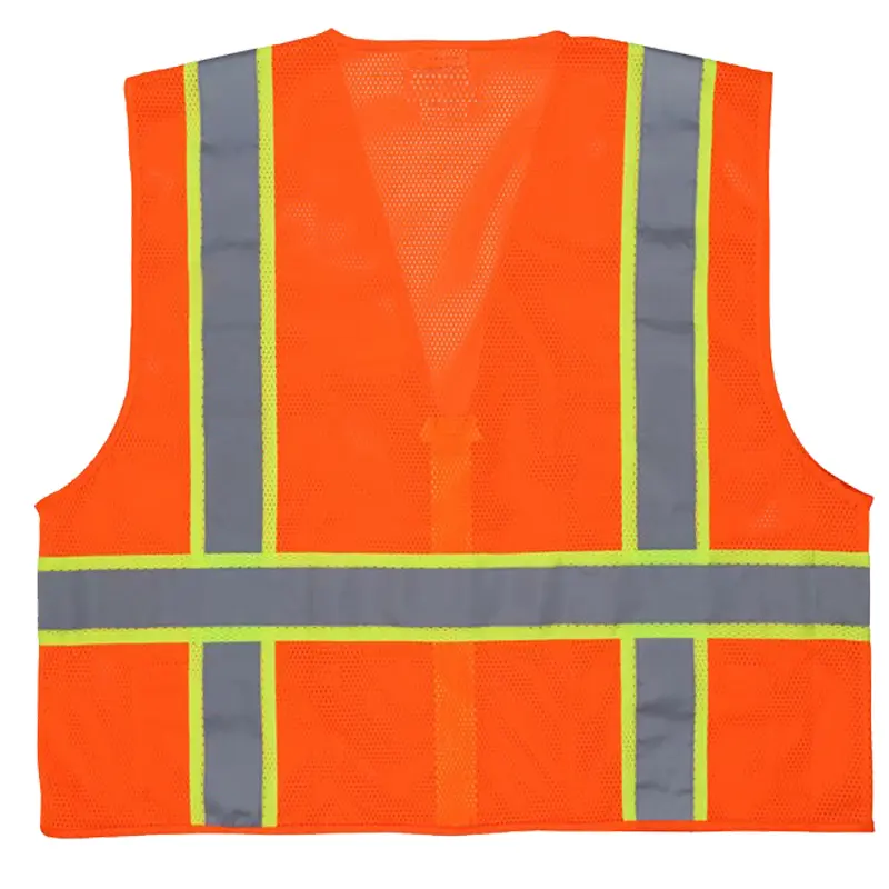 China Hi-Vis Reflective Orange Safety Vest Manufactured with Recycled Materials Suppliers, Factory
