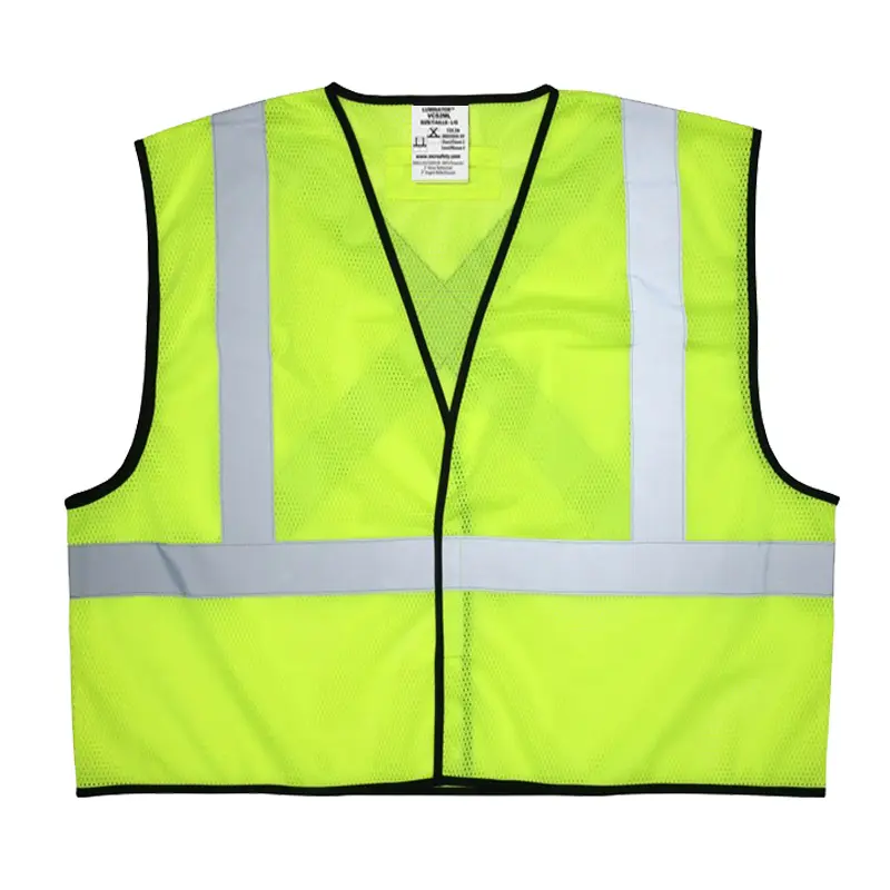 Wholesale Hi Vis Reflective Lime Safety Vest with X pattern back Supplier, Factory