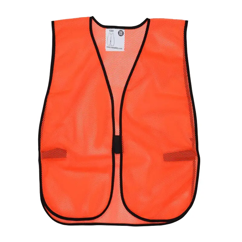 Wholesale Florescent Orange Mesh Safety Vest Light Weight Polyester Mesh Fabric Suppliers, Factory