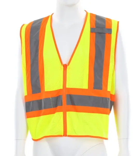 Wholesale Hi-Vis Reflective Lime Mesh Safety Vest 4.5 Inch Orange Stripes Factory, Factories