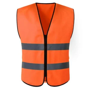 China Hi Vis Yellow Orange Reflective Safety Vest with Zipper Closure Manufacturers, Factory
