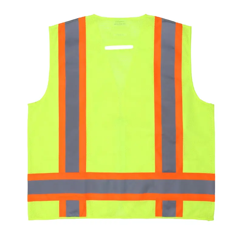 Wholesale Hi-Vis Lime Reflective Safety Vest 4-Inch Orange Silver Stripes Factory, Factories