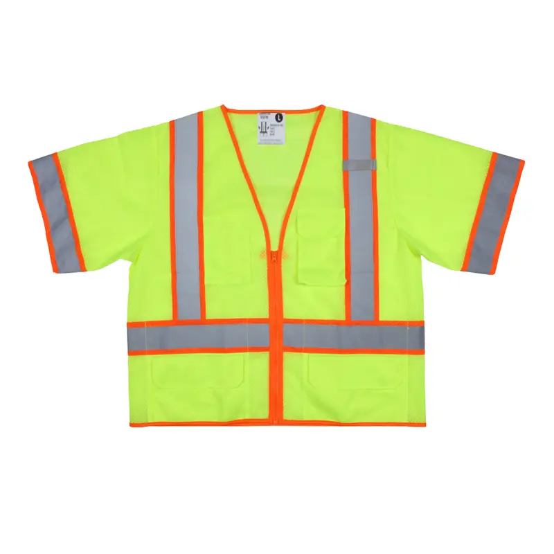 Wholesale Hi-Vis Reflective Lime Mesh Safety Vest ANSI/ISEA 107 2020 Type R Class 3 Manufacturers, Factory