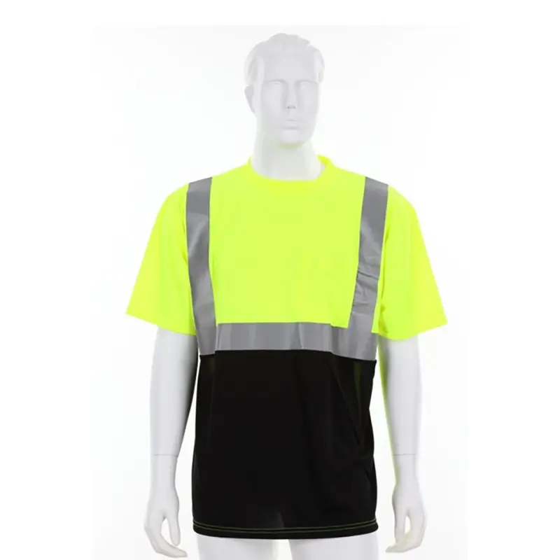 China Hi-Vis Safety Work T-Shirts Short Sleeve and Tagless Design Soft Polyester Birdseye Suppliers, Supplier