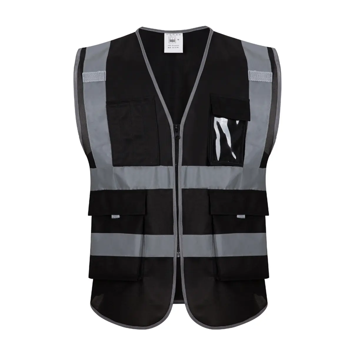 Wholesale Multi-Pockets Hi Vis Reflective Safety Vests for Women Men High Visibility Vest with Zipper Front  Manufacturers, Suppliers