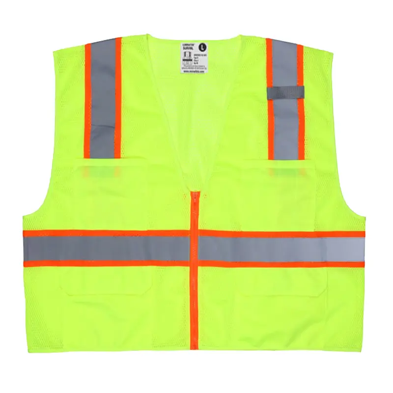 Wholesale Hi-Vis Reflective Lime Safety Vest ANSI/ISEA 107 2020 Type R Class 2Mesh Fabric Manufacturers, Suppliers