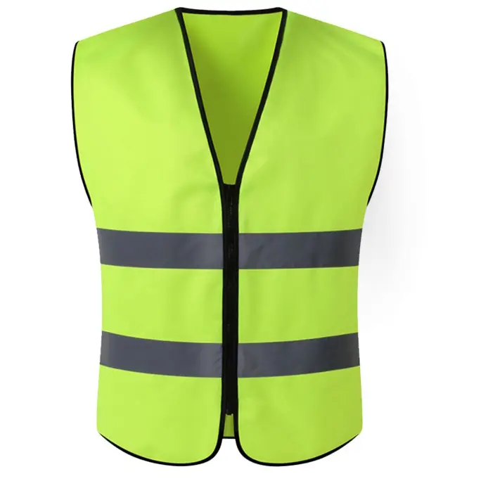 China Hi Vis Yellow Orange Reflective Safety Vest with Zipper Closure Manufacturers, Factory