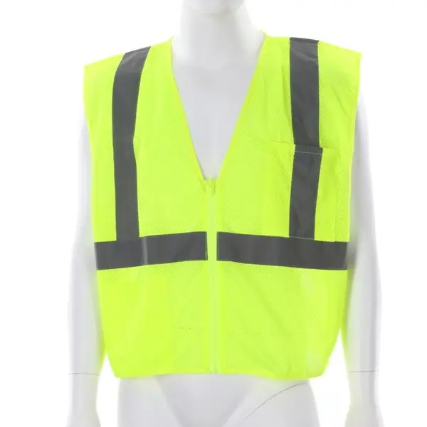Wholesale Hi-Vis Reflective Lime Safety Vest Dielectric Zipper Front Closure Class 2 Compliant Suppliers, Supplier