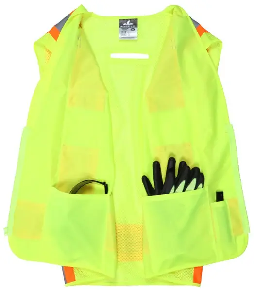 Wholesale Hi-Vis Lime Reflective Safety Vest 4-Inch Orange Silver Stripes Factory, Factories
