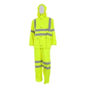 China High Visibility Reflective PU Waterproof Fabric Rain Suit Supplier, Factories