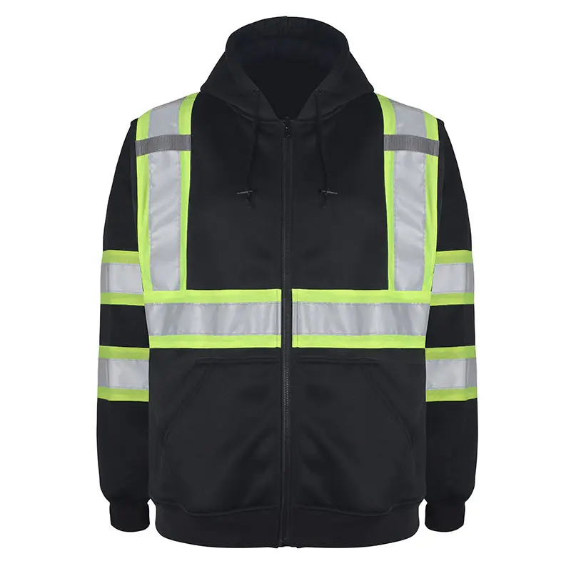 Wholesale High Visibility Safety Sweatshirt for Women Men Class 3 Hi Vis Hoodie with large Pocket Manufacturers, Suppliers