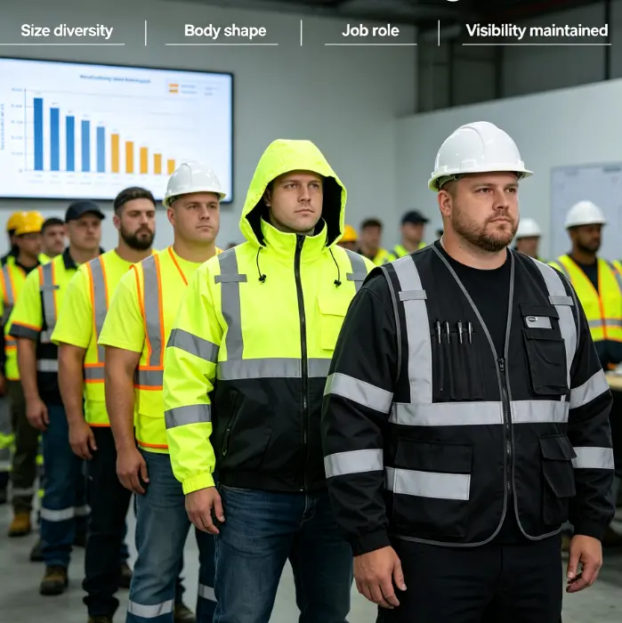 Sizing and fit planning for hi-vis workwear programs